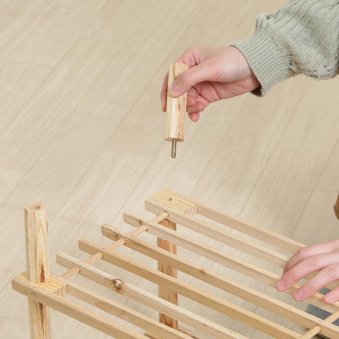 マルチ フリー シューズラック 2段 ナチュラル ZSJ06414A ナチュラル 幅630×奥行265×高さ290 fj-79103の画像