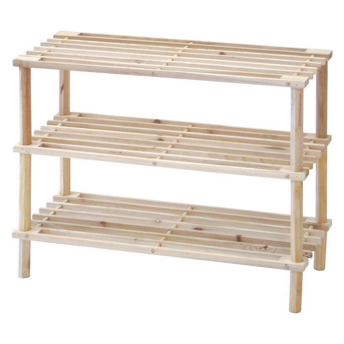 マルチ フリー シューズラック 3段 ナチュラル ZSJ06414B ナチュラル 幅630×奥行265×高さ480 fj-79104の画像
