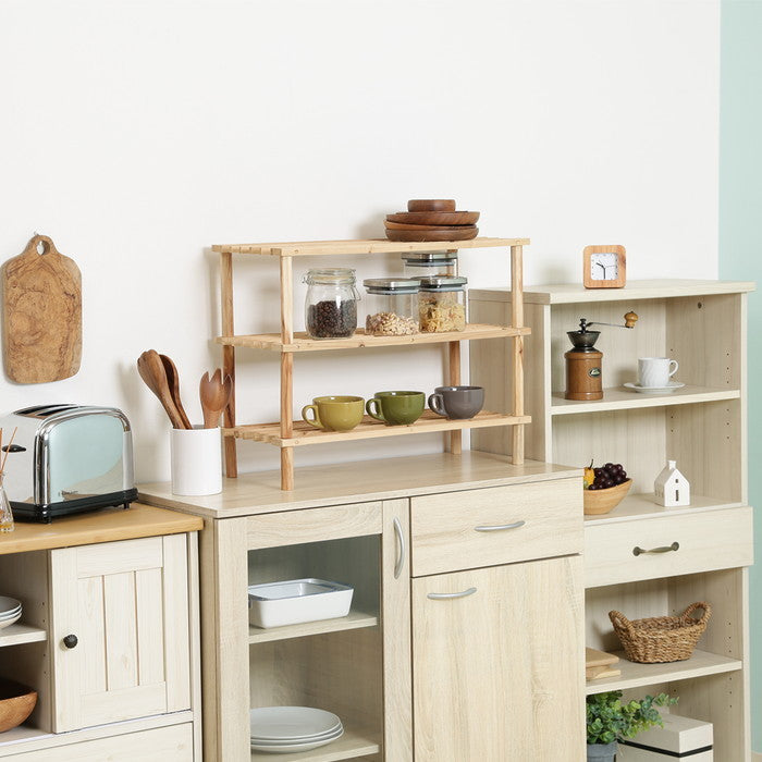 マルチ フリー シューズラック 3段 ナチュラル ZSJ06414B ナチュラル 幅630×奥行265×高さ480 fj-79104の画像