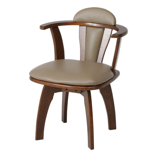 ダイニング 肘付回転チェアー6270-4A ブラウン 525×500×700 fj-81236の画像