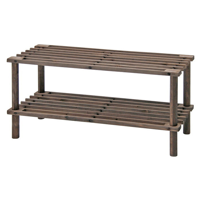 マルチ フリー シューズラック 2段 ブラウン ブラウン 幅630×奥行265×高さ290 fj-83517の画像