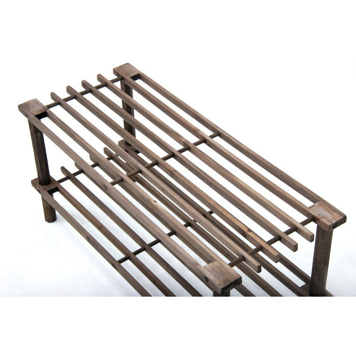 マルチ フリー シューズラック 2段 ブラウン ブラウン 幅630×奥行265×高さ290 fj-83517の画像