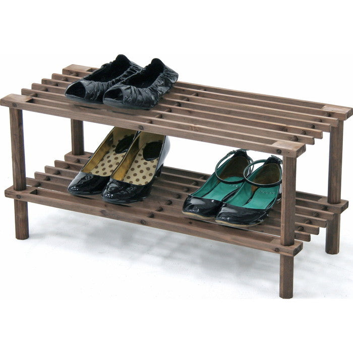 マルチ フリー シューズラック 2段 ブラウン ブラウン 幅630×奥行265×高さ290 fj-83517の画像