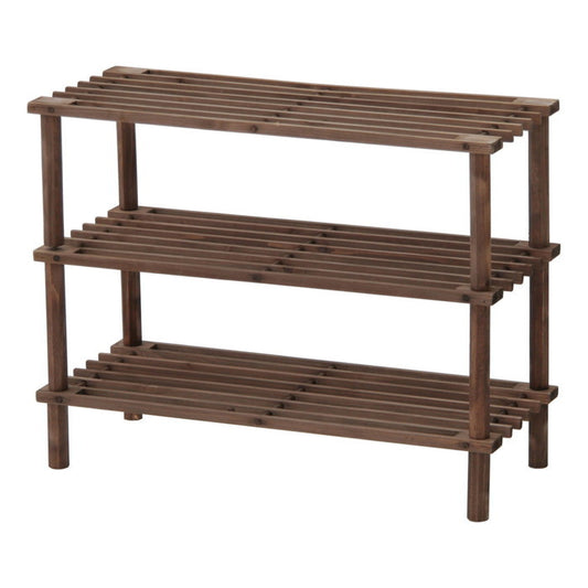 マルチ フリー シューズラック 3段 ブラウン ブラウン 幅630×奥行265×高さ480 fj-83518の画像