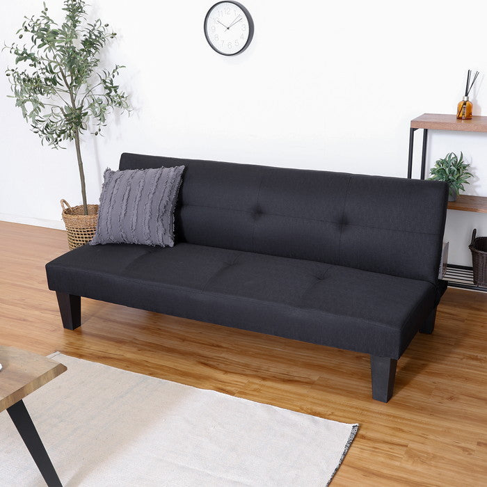 ソファーベッド スミス2 BK ブラック 幅1700×奥行800?960×高さ370?740mm fj-85193の画像