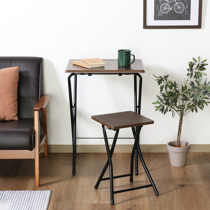 コンパクトテーブルチェアーセット ルーキー ブラウン YZA1226-B BR ブラウン 幅503×奥行480×高さ696mm fj-85409の画像