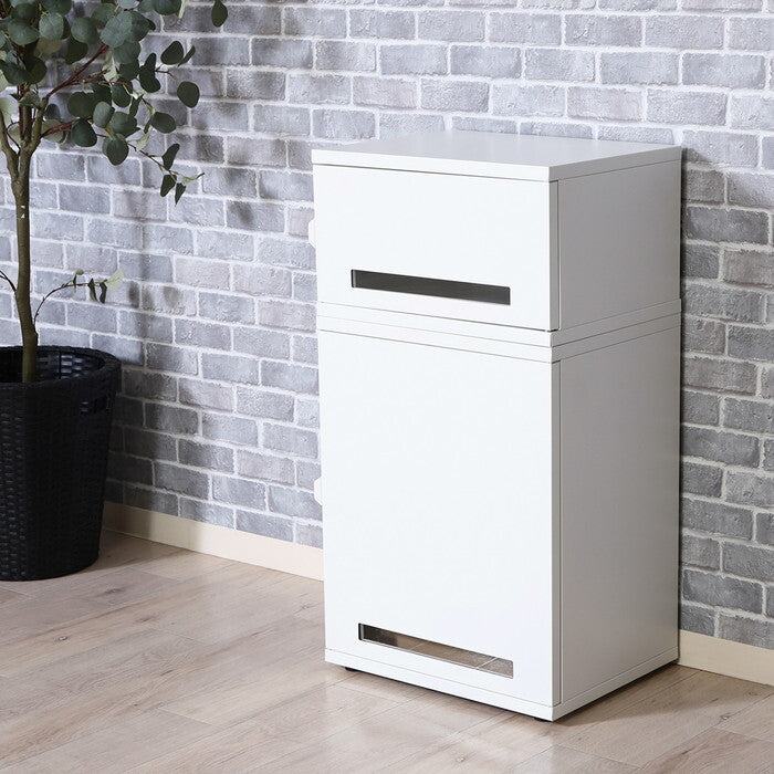 宅配ボックス スチール Luca WH ホワイト 組立品 W485×D360×H880mm 15kg fj-85808の画像