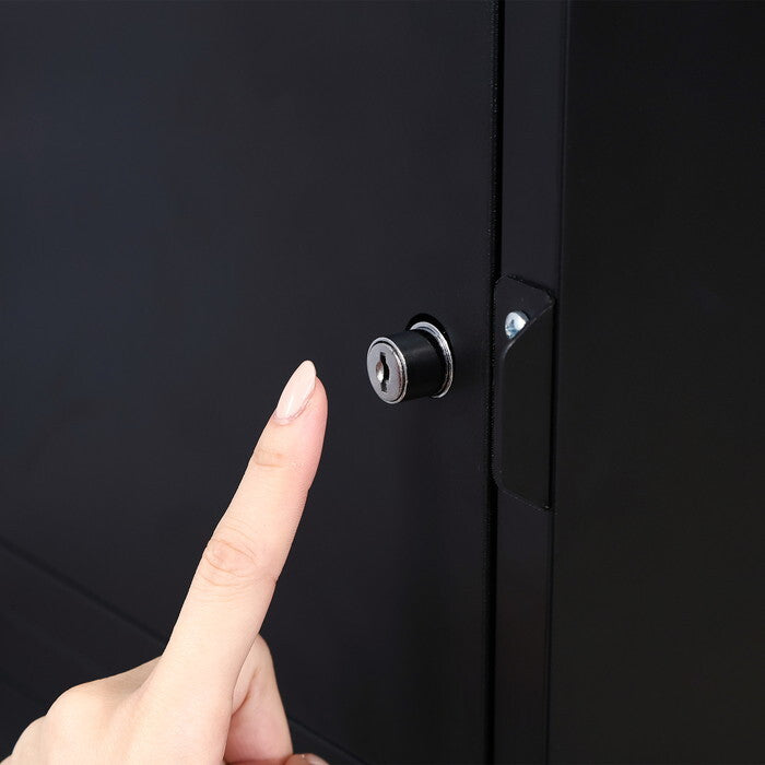 宅配ボックス スチール Luca BK ブラック 組立品 W485×D360×H880mm 15kg fj-85809の画像