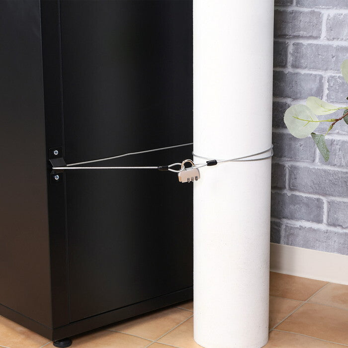 宅配ボックス スチール Luca BK ブラック 組立品 W485×D360×H880mm 15kg fj-85809の画像