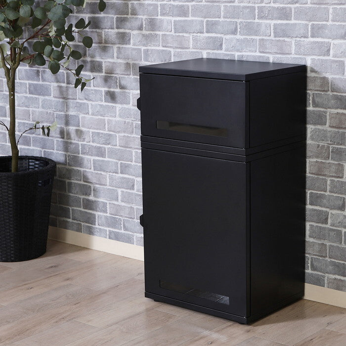 宅配ボックス スチール Luca BK ブラック 組立品 W485×D360×H880mm 15kg fj-85809の画像
