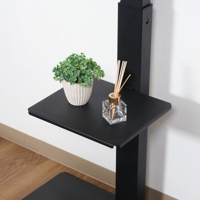 ガラステレビ台 TV台 テレビスタンド BK LDT03-17FS ブラック 幅650×奥行400×高さ1460mm fj-85982の画像