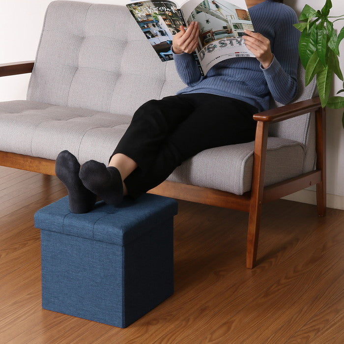 ハント ボックス スツール 30? ネイビー 幅310×奥行310×高さ305 fj-85993の画像