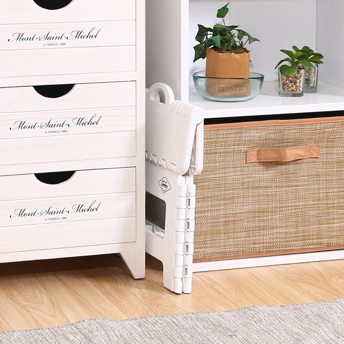 フォールディング ステップ スツール 折りたたみ 踏み台 H22cm WH ホワイト 幅325×奥行255×高さ220 fj-86072の画像