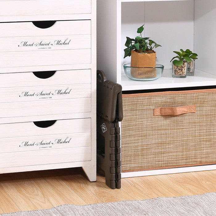 フォールディング ステップ スツール 折りたたみ 踏み台 H22cm KH カーキ 幅325×奥行255×高さ220 fj-86073の画像