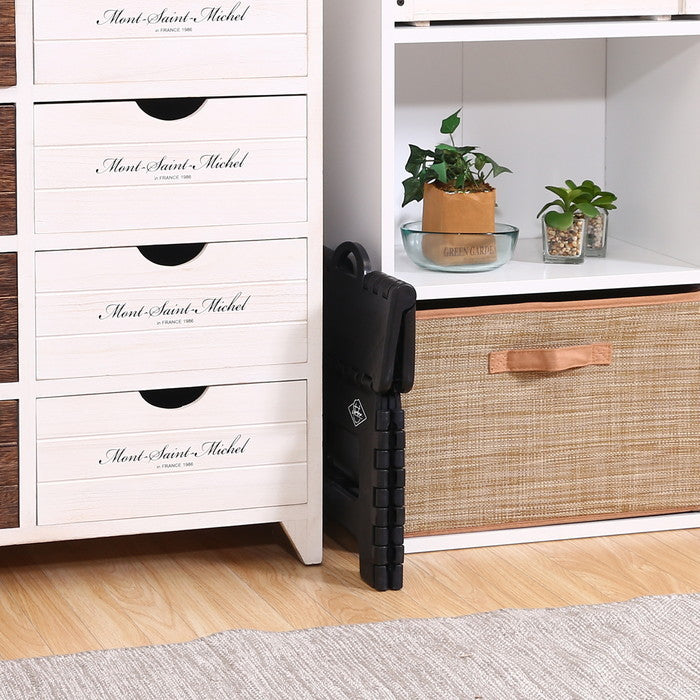 フォールディング ステップ スツール 折りたたみ 踏み台 H22cm BK ブラック 幅325×奥行255×高さ220 fj-86074の画像