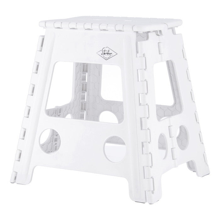 フォールディング ステップ スツール 折りたたみ 踏み台 H39cm WH ホワイト 幅390×奥行330×高さ390 fj-86076の画像
