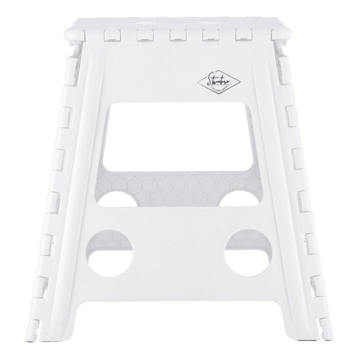フォールディング ステップ スツール 折りたたみ 踏み台 H39cm WH ホワイト 幅390×奥行330×高さ390 fj-86076の画像