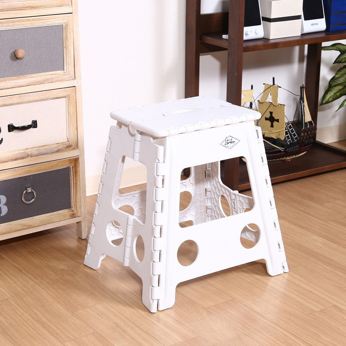 フォールディング ステップ スツール 折りたたみ 踏み台 H39cm WH ホワイト 幅390×奥行330×高さ390 fj-86076の画像