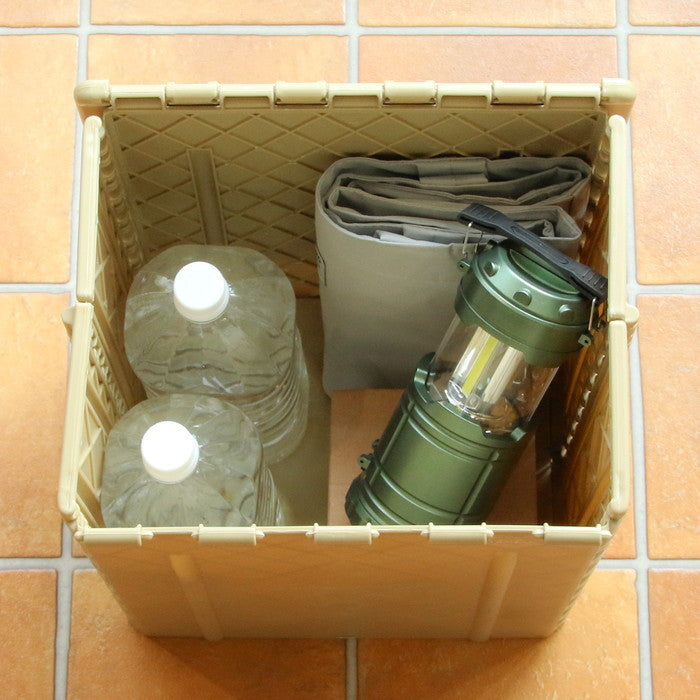 フォールディングストレージスツール ST04 BE ベージュ 幅320×奥行275×高さ375 折りたたみ 折り畳み fj-86102の画像