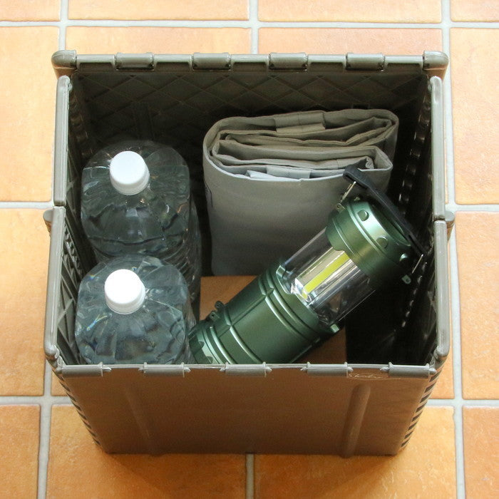 フォールディングストレージスツール ST04 KH カーキ 幅320×奥行275×高さ375 折りたたみ 折り畳み fj-86104の画像