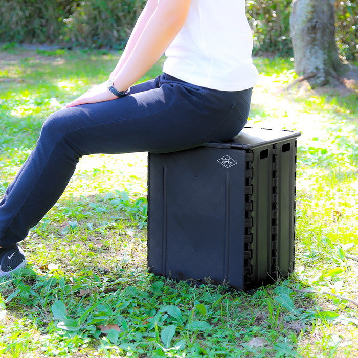 フォールディングストレージスツール ST04 BK ブラック 幅320×奥行275×高さ375 折りたたみ 折り畳み fj-86105の画像