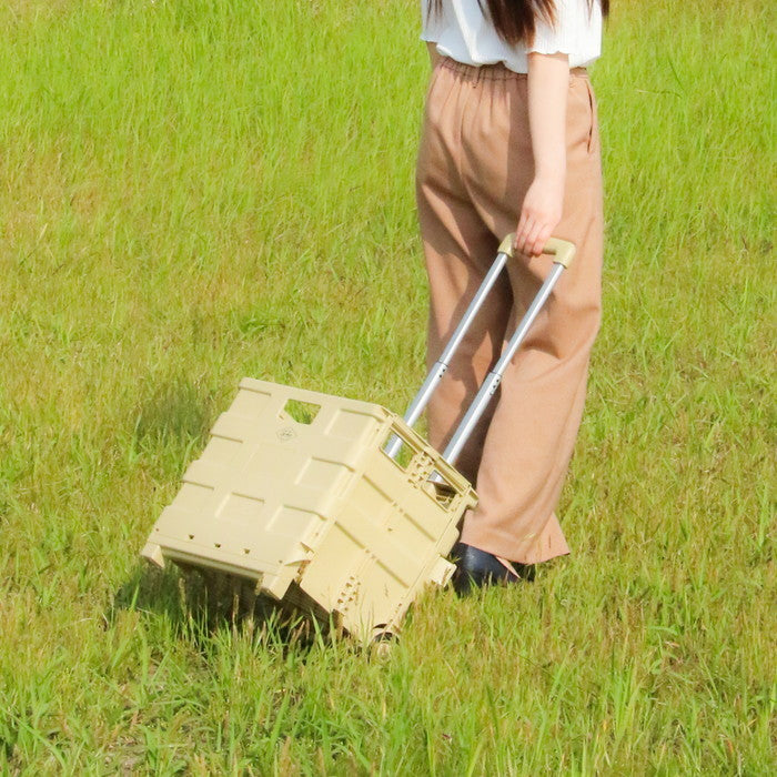 フォールディングキャリーカート ST05 BE ベージュ 幅400×奥行305×高さ870 折りたたみ 折り畳み fj-86106の画像