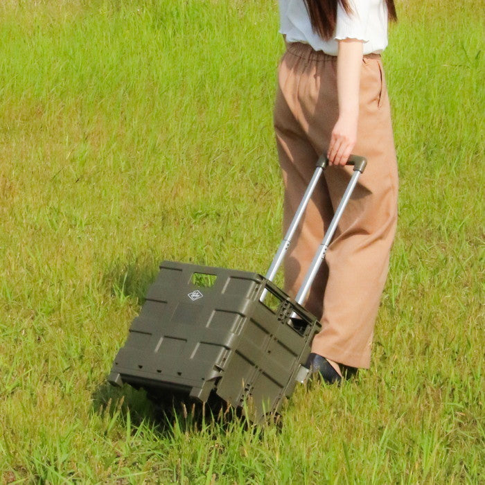 フォールディングキャリーカート ST05 KH カーキ 幅400×奥行305×高さ870 折りたたみ 折り畳み fj-86108の画像