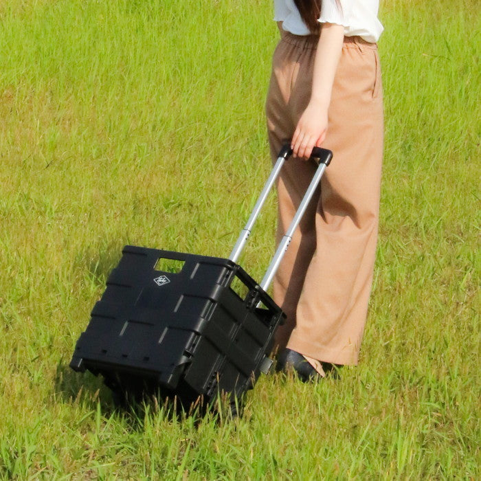 フォールディングキャリーカート ST05 BK ブラック 幅400×奥行305×高さ870 折りたたみ 折り畳み fj-86109の画像