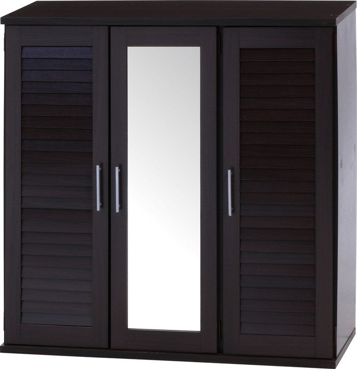 ルーバー&ミラー付シューズボックス90幅 BR ブラウン 900×345×930 fj-86192の画像