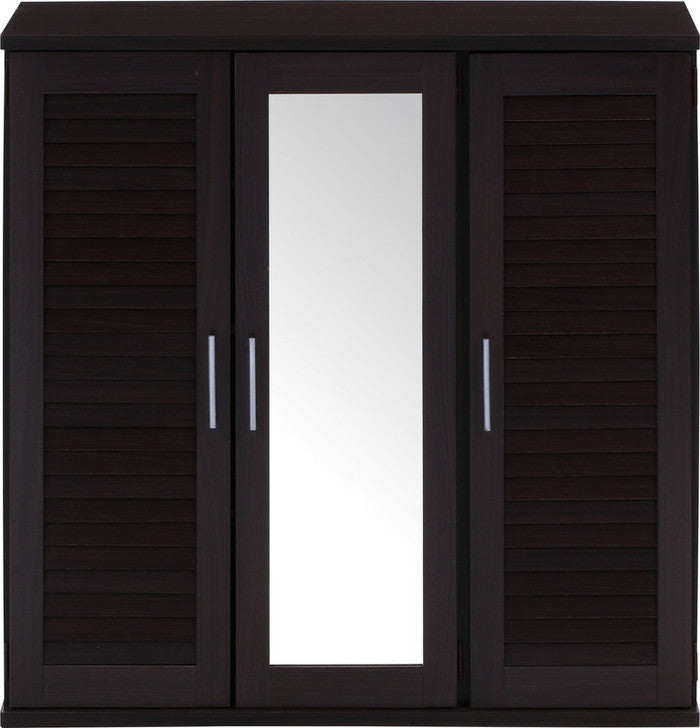 ルーバー&ミラー付シューズボックス90幅 BR ブラウン 900×345×930 fj-86192の画像