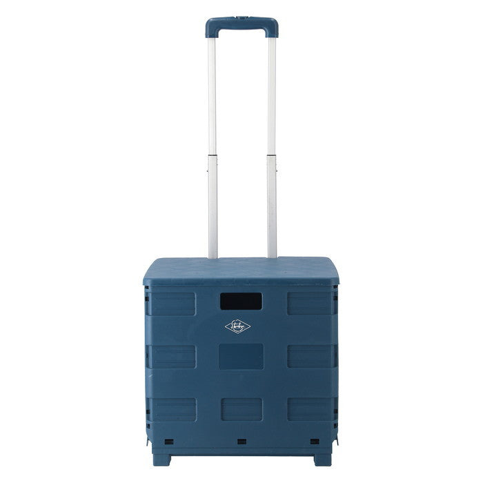 フォールディングキャリーカート L 蓋付き NV ネイビー 幅450×奥行380×高さ990 折りたたみ 折り畳み fj-86441の画像