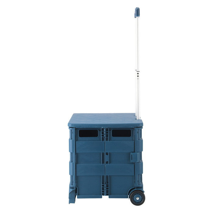 フォールディングキャリーカート L 蓋付き NV ネイビー 幅450×奥行380×高さ990 折りたたみ 折り畳み fj-86441の画像