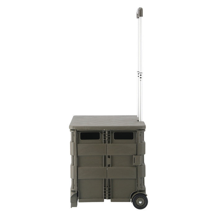 フォールディングキャリーカート L 蓋付き KH カーキ 幅450×奥行380×高さ990 折りたたみ 折り畳み fj-86442の画像