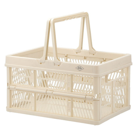 折りたたみ フォールディング コンテナ カゴ バスケット L WH ホワイト 幅450×奥行315×高さ250 fj-86448の画像