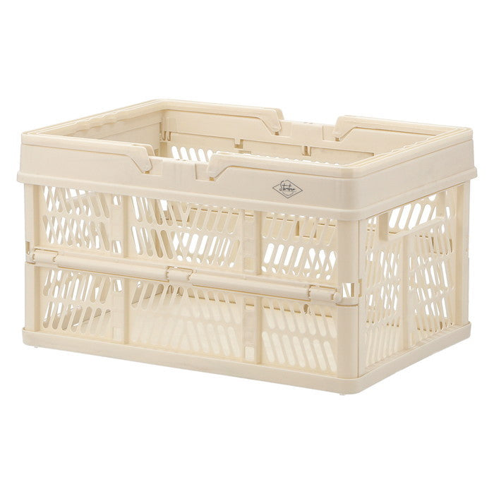 折りたたみ フォールディング コンテナ カゴ バスケット L WH ホワイト 幅450×奥行315×高さ250 fj-86448の画像