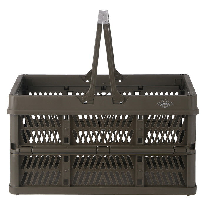 折りたたみ フォールディング コンテナ カゴ バスケット L KH カーキ 幅450×奥行315×高さ250 fj-86449の画像