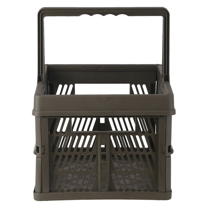折りたたみ フォールディング コンテナ カゴ バスケット L KH カーキ 幅450×奥行315×高さ250 fj-86449の画像