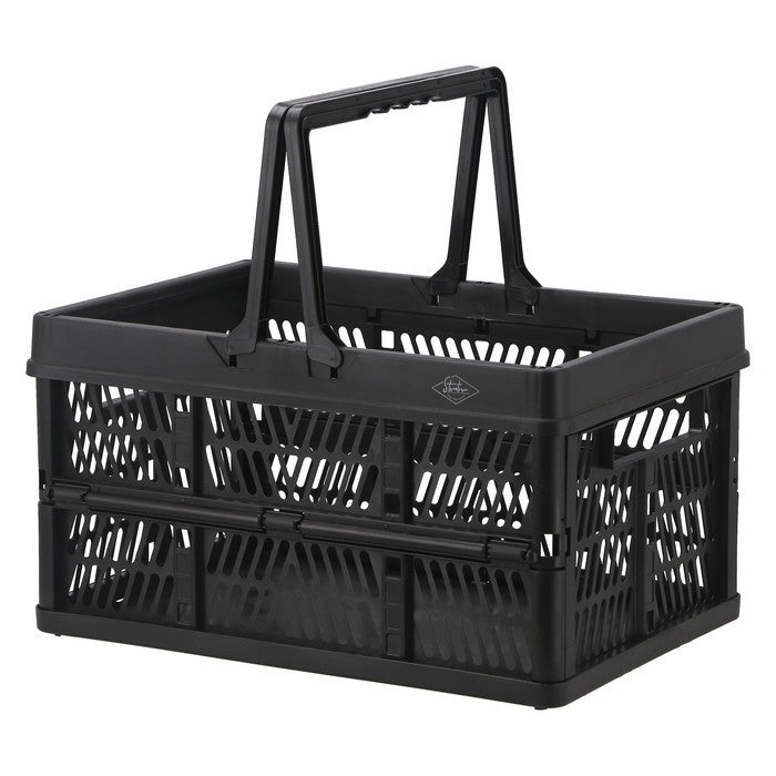 折りたたみ フォールディング コンテナ カゴ バスケット L BK ブラック 幅450×奥行315×高さ250 fj-86450の画像