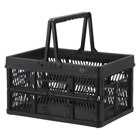 折りたたみ フォールディング コンテナ カゴ バスケット L BK ブラック 幅450×奥行315×高さ250 fj-86450の画像