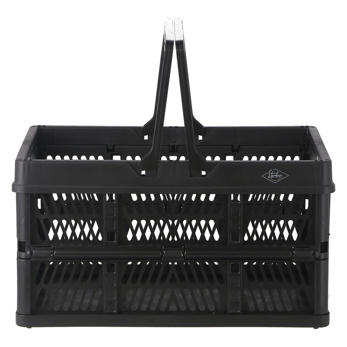 折りたたみ フォールディング コンテナ カゴ バスケット L BK ブラック 幅450×奥行315×高さ250 fj-86450の画像