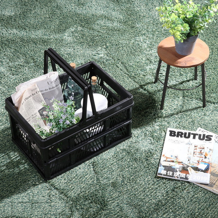 折りたたみ フォールディング コンテナ カゴ バスケット L BK ブラック 幅450×奥行315×高さ250 fj-86450の画像