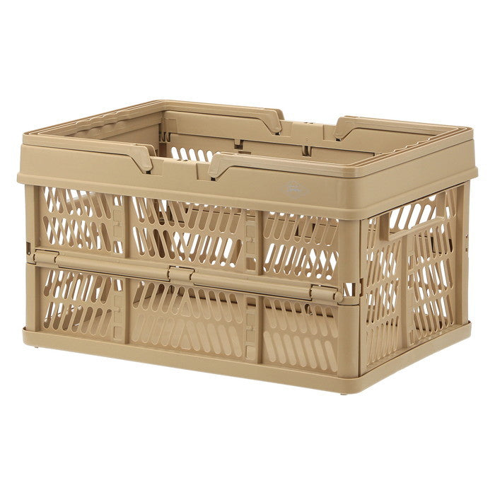 折りたたみ フォールディング コンテナ カゴ バスケット L BE ベージュ 幅450×奥行315×高さ250 fj-86451の画像