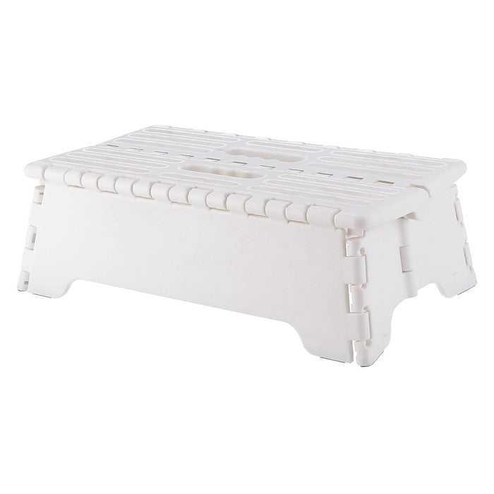 フォールディングステップ ワイド 折りたたみ 踏み台 H13? WH ホワイト 幅395×奥行240×高さ130 fj-86857の画像