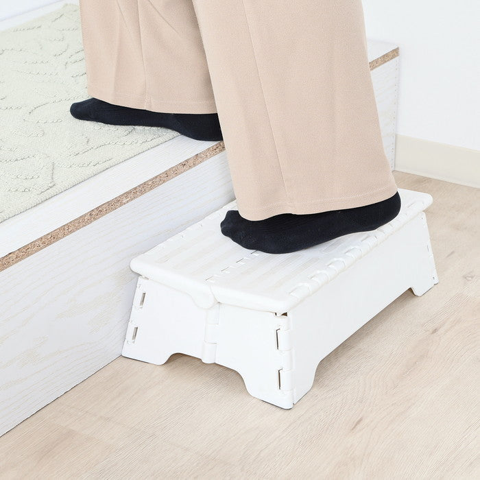 フォールディングステップ ワイド 折りたたみ 踏み台 H13? WH ホワイト 幅395×奥行240×高さ130 fj-86857の画像