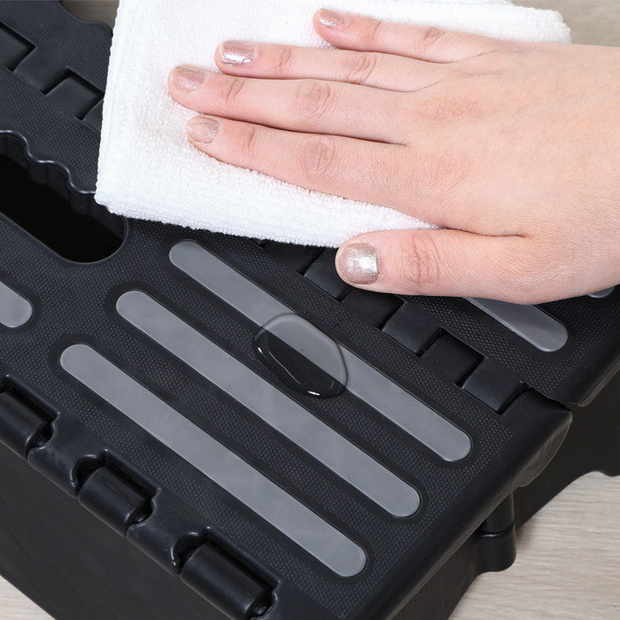 フォールディングステップ ワイド 折りたたみ 踏み台 H13? BK ブラック 幅395×奥行240×高さ130 fj-86858の画像