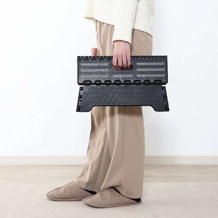 フォールディングステップ ワイド 折りたたみ 踏み台 H13? BK ブラック 幅395×奥行240×高さ130 fj-86858の画像