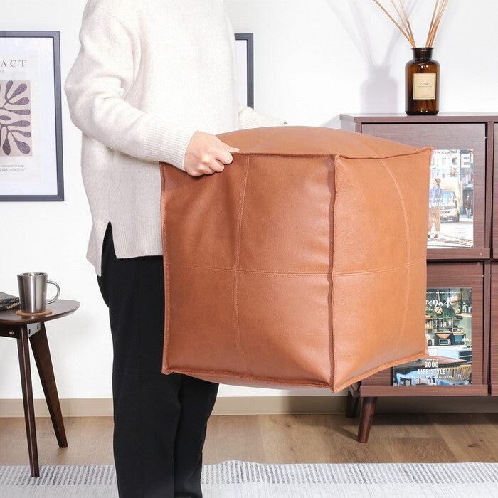 スツール 超軽量 フロート スクエア BR ブラウン 完成品 W480×D480×H420mm 1.5kg fj-86911の画像