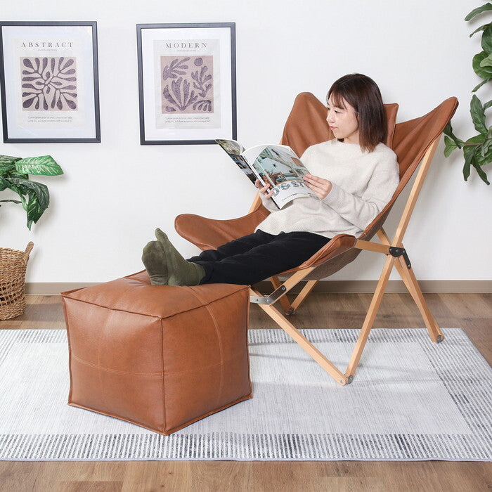 スツール 超軽量 フロート スクエア BR ブラウン 完成品 W480×D480×H420mm 1.5kg fj-86911の画像