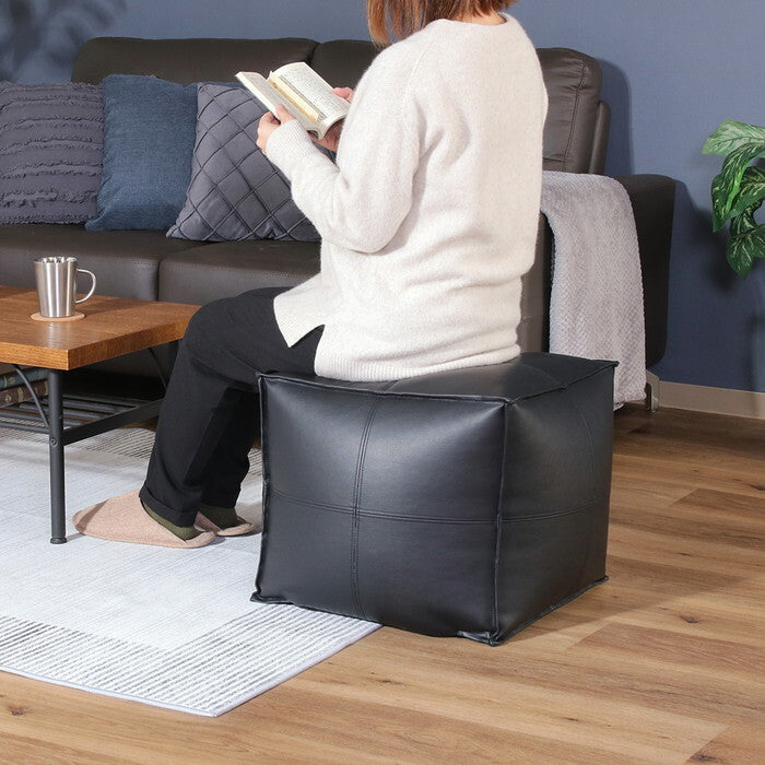 スツール 超軽量 フロート スクエア BK ブラック 完成品 W480×D480×H420mm 1.5kg fj-86912の画像