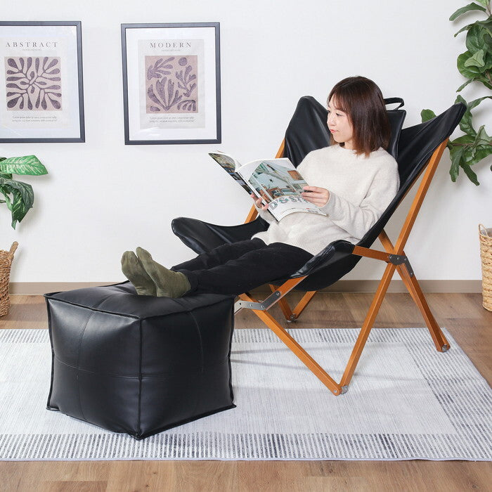 スツール 超軽量 フロート スクエア BK ブラック 完成品 W480×D480×H420mm 1.5kg fj-86912の画像